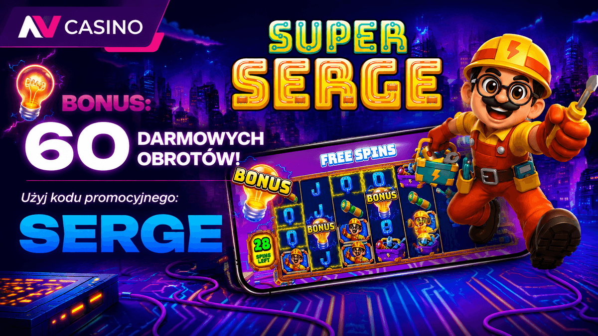 Grafika posta Free spiny NV Casino – 60 darmowych spinów (kod:SERGE)