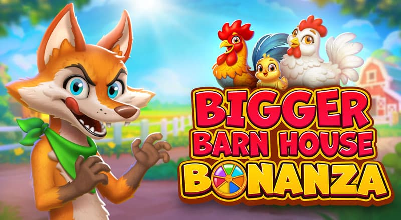 Grafika turnieju 🦊 Bigger Barn House Bonanza Wygraj PlayStation®5 + Klawiaturę SteelSeries ⌨️