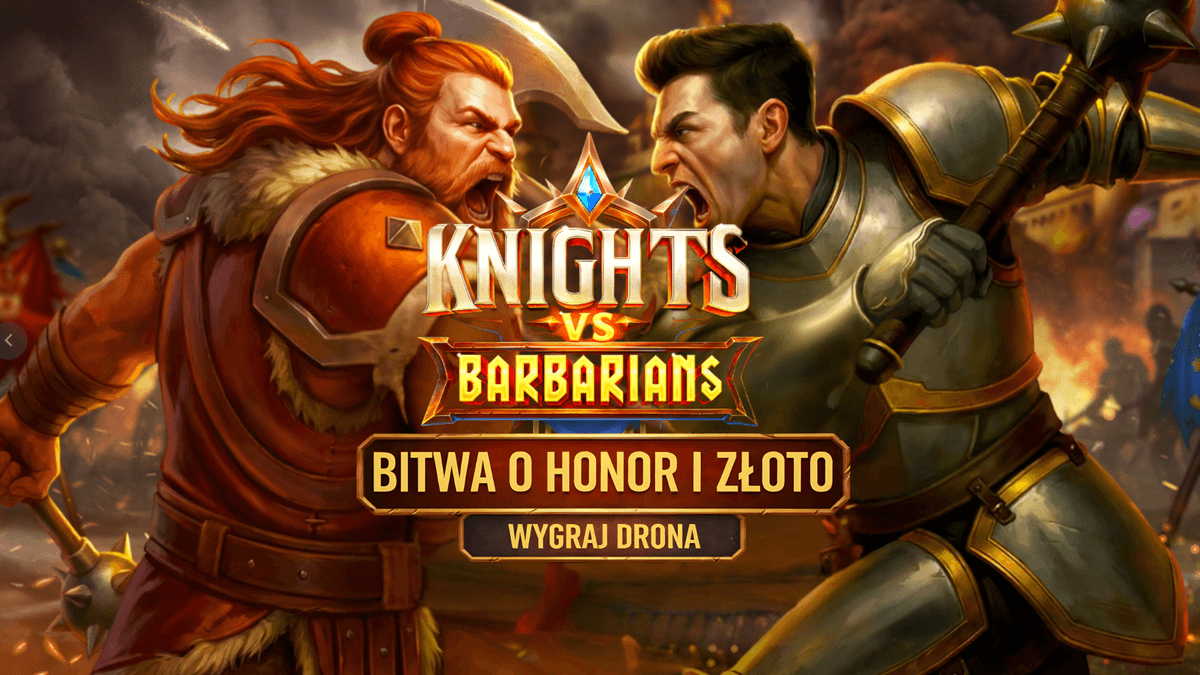 ⚔️ Battle for Honour and Gold: Knights vs Barbarians 👑 Win a drone and a Nintendo tournament graphic
