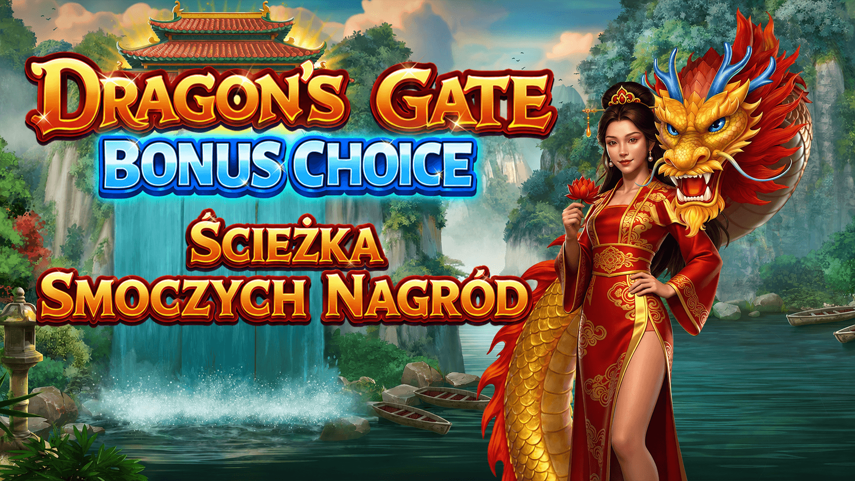 Grafika turnieju 🐉 Dragon’s Gate Bonus Choice 🐉 Ścieżka Smoczych Nagród! 🎁 Wygraj: fotel Pragmatic Play, PlayStation 5 oraz Nintendo Switch 2