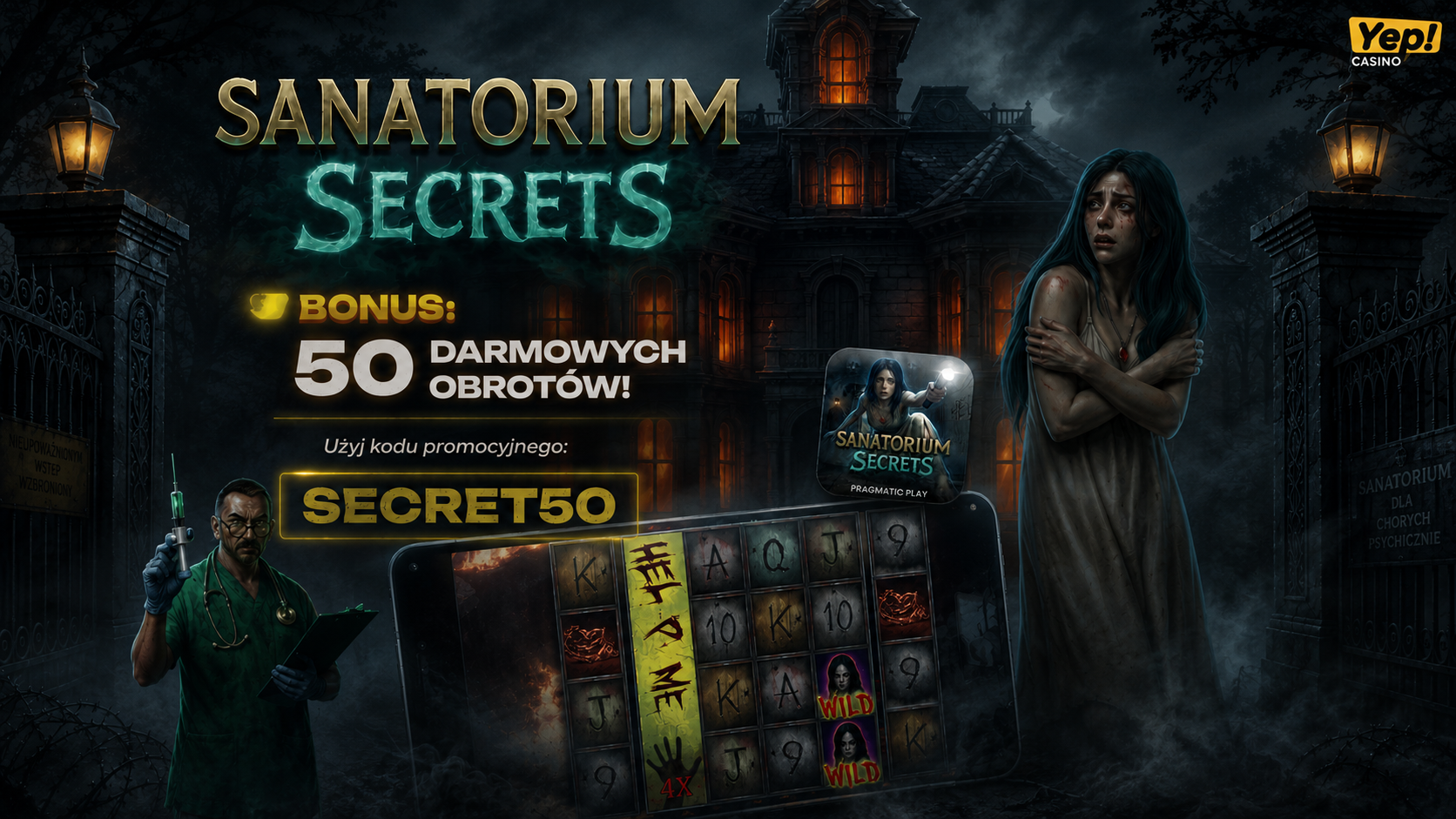 Free spiny YEP Casino – 50 darmowych spinów (kod:SECRET50)