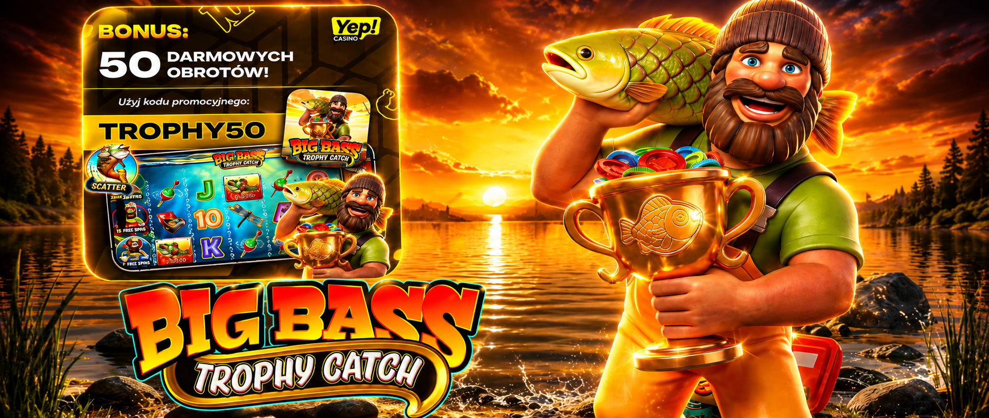 Free spiny YEP Casino – 50 darmowych spinów (kod:TROPHY50)