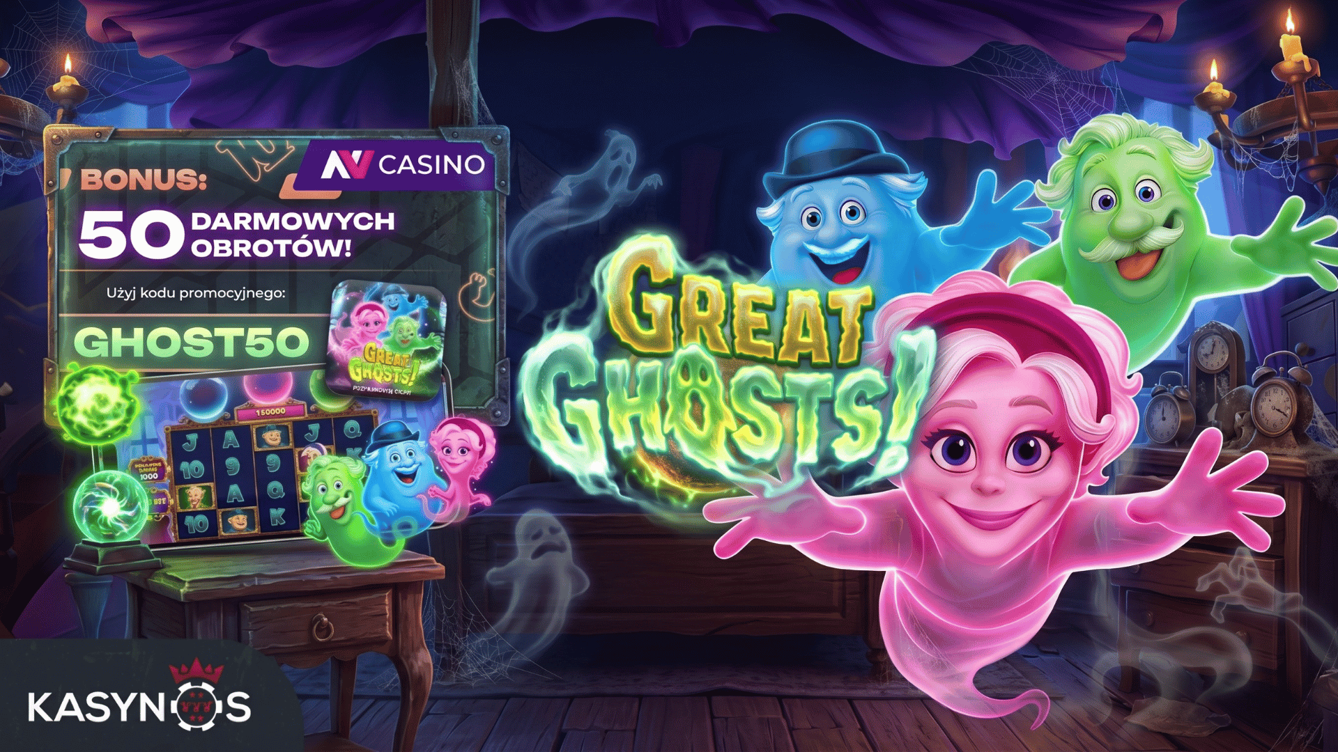 Free spiny NV Casino – 50 darmowych spinów (kod:GHOST50)